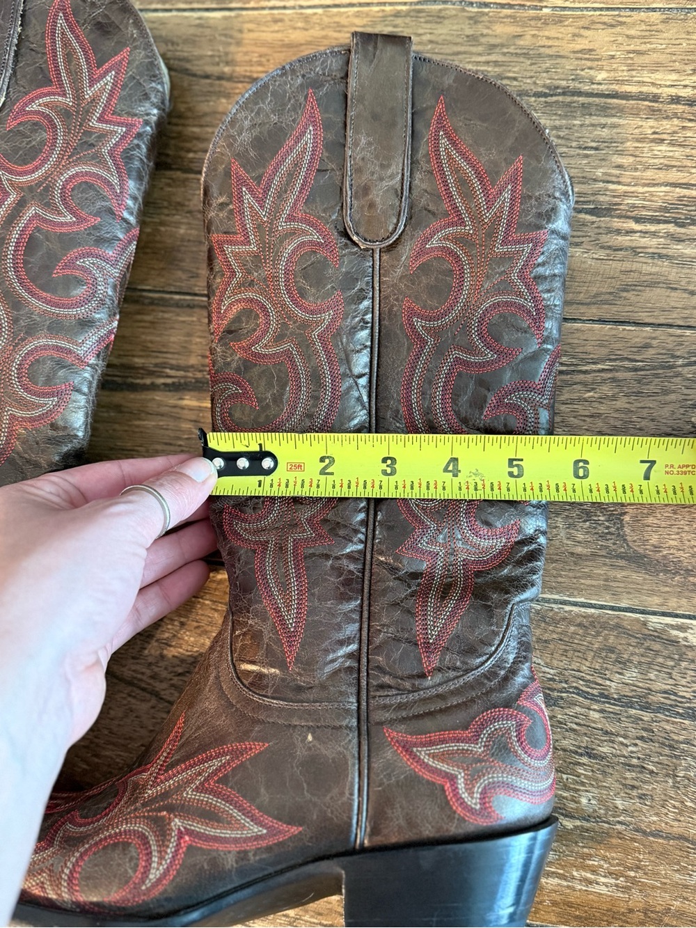 Old Gringo Leather Western Heeled Boots with Red Stitching - Picture 9 of 10